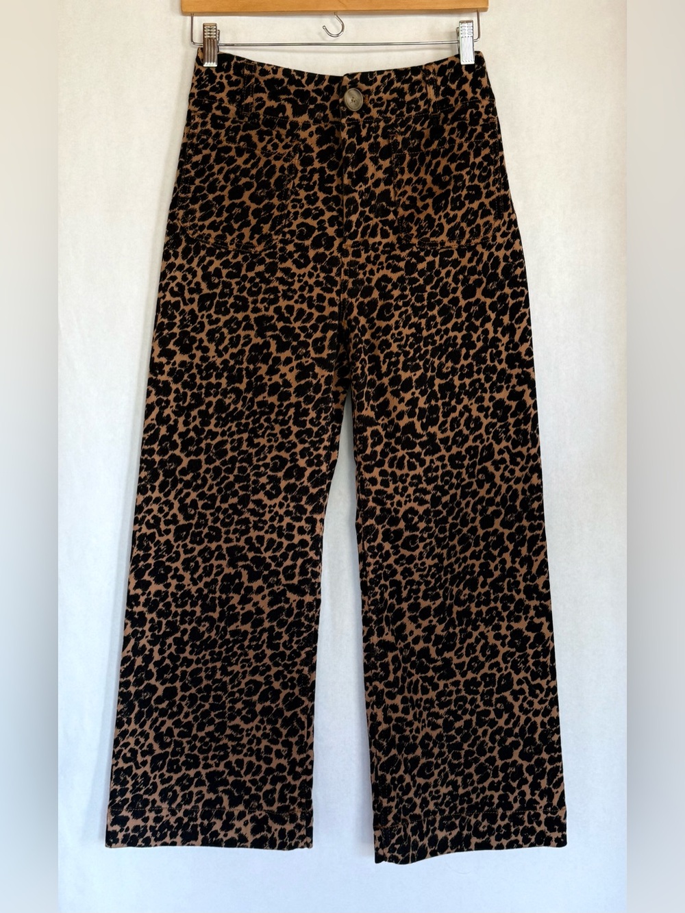 Maeve for Anthropologie women’s Leopard Print Wide Leg Pants - Brown/Black